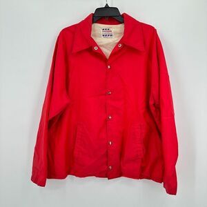 Vintage Coachman Basic‎ Jacket Mens M Red Coach Sportswear Snap Front Indie NYC